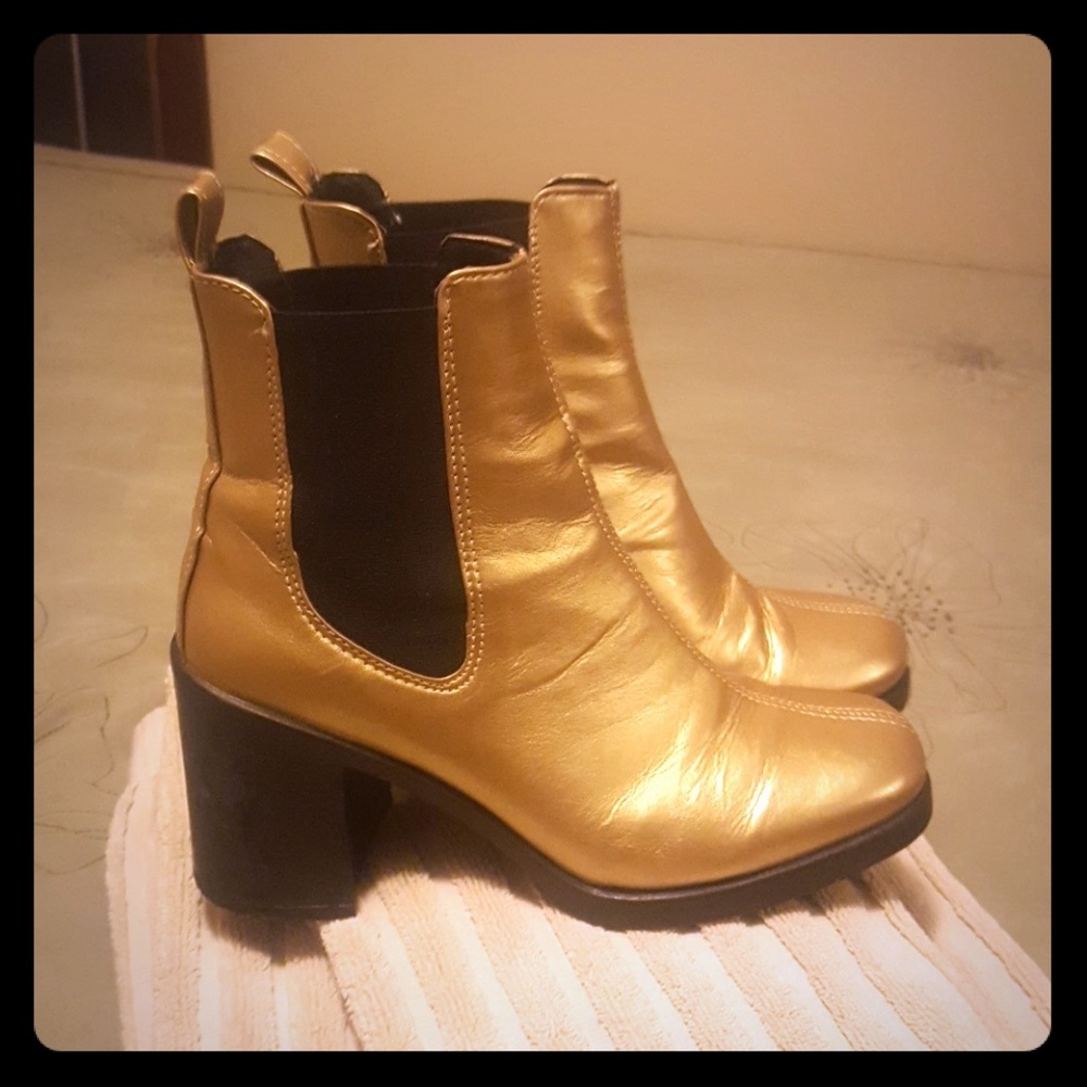 Topshop Golden Heeled Boots
